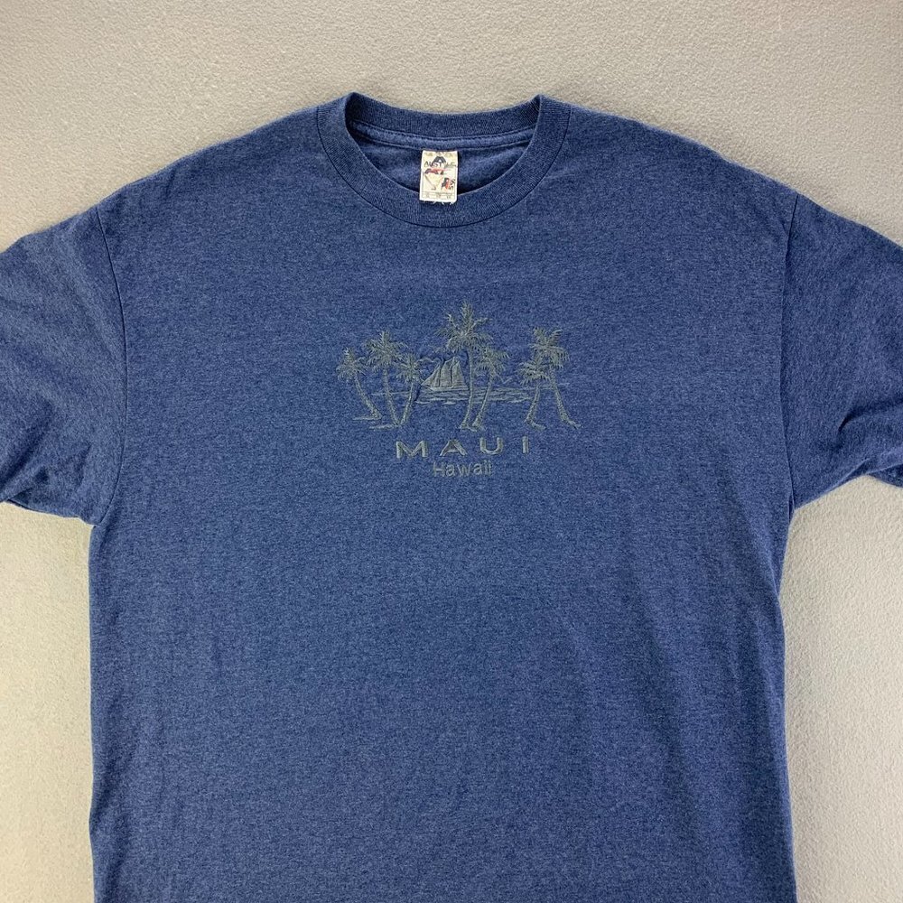 Maui Hawaii Shirt Mens Extra Large Blue Embroidered Tropical Hawaiian Vacation‎ - Picture 3 of 11